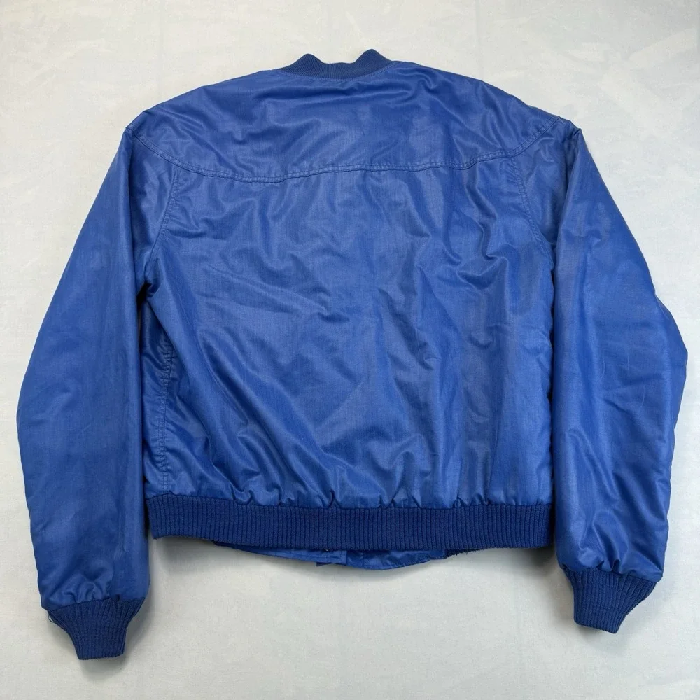 Vintage Bay Club By Catalina Bomber Jacket Womens 14 Blue USA Made Full Zip